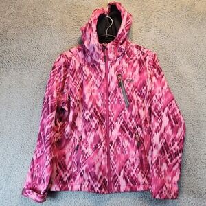 CB Jacket Womens Large Pink Purple Hooded Full Zip Outdoor Pockets Hooded Fall